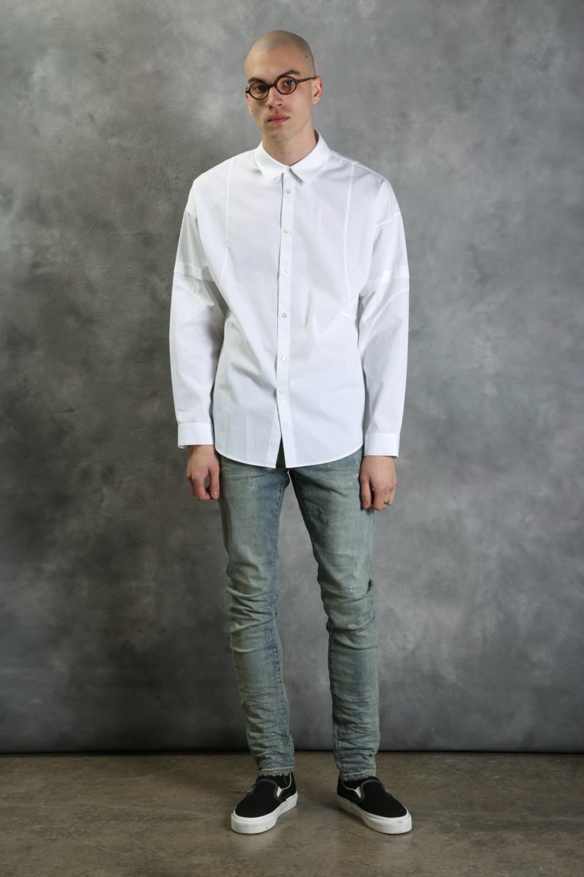 Helmut Lang Mens Distorted Arm Long Sleeve Shirt Helmut Lang Mens Distorted Arm Long Sleeve Shirt