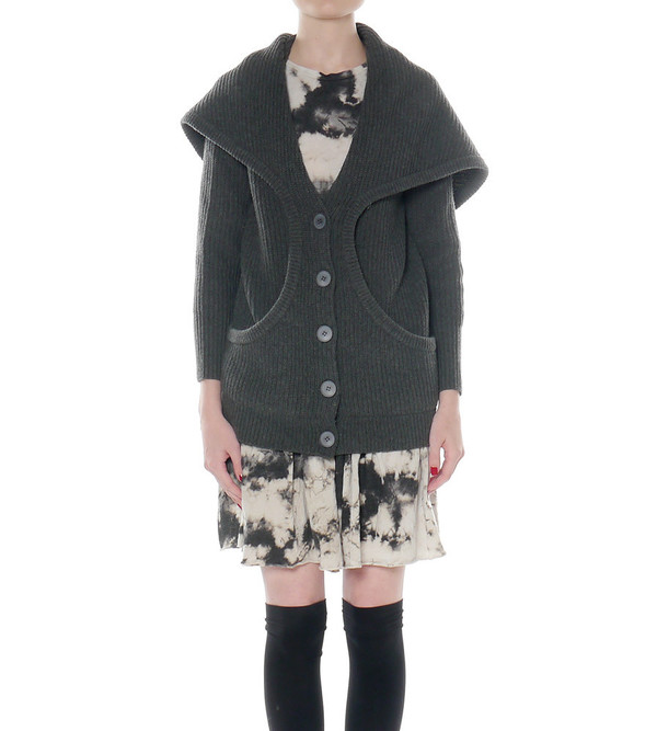 Theyskens Theory "Kailas B Yara" Grey Knit Cardigan Theyskens Theory "Kailas B Yara" Grey Knit Cardigan