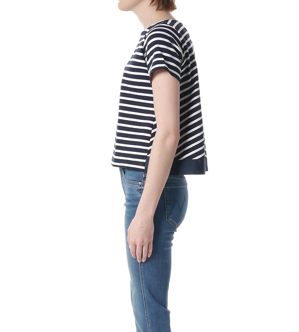 Sacai Luck Striped Trapeze Back T-Shirt Sacai Luck Striped Trapeze Back T-Shirt