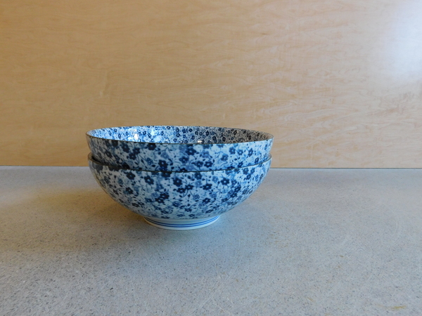 Kotobuki Set of 2 Indigo Micro Flower Bowls Kotobuki Set of 2 Indigo Micro Flower Bowls