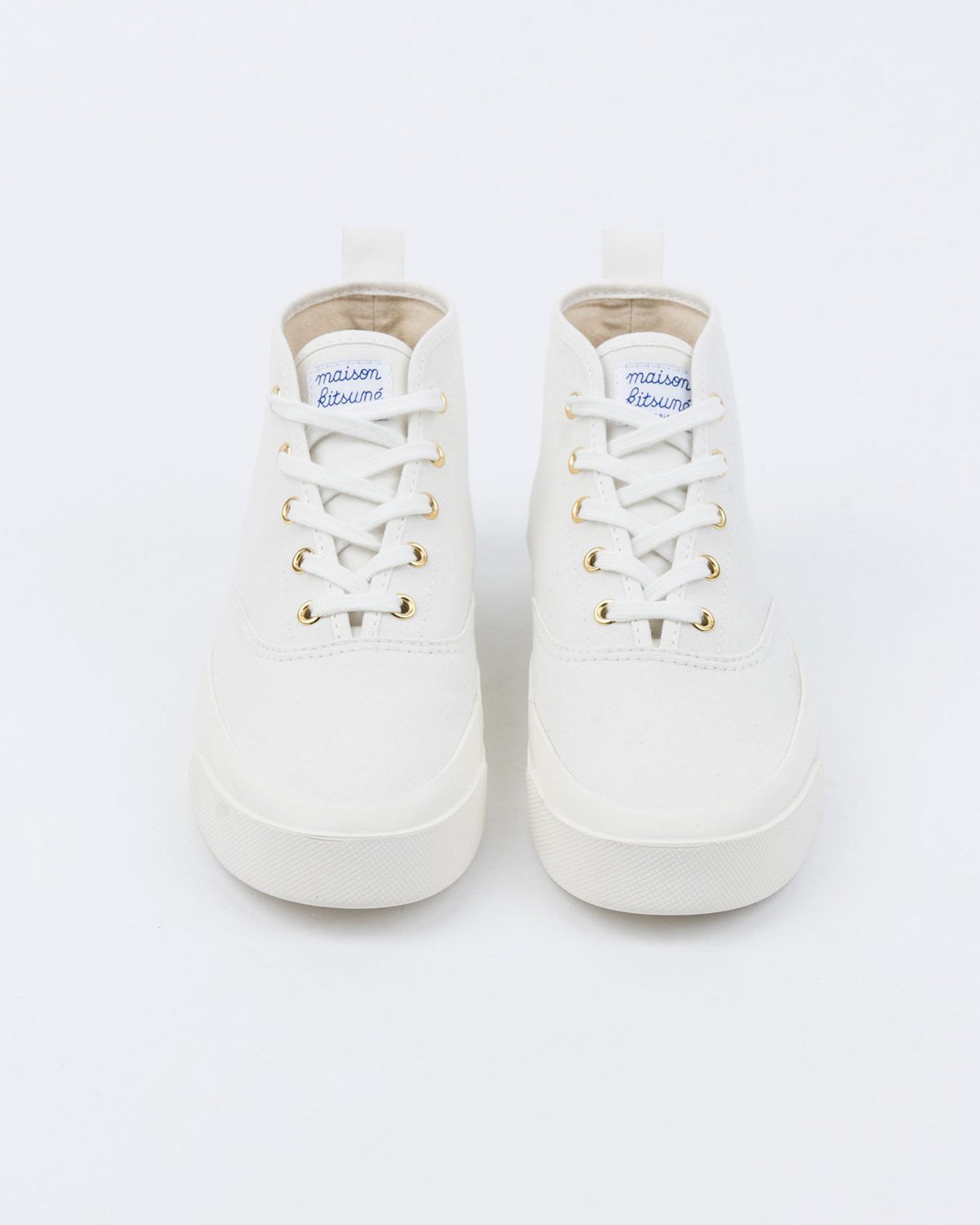 Maison Kitsune Canvas High Top Sneakers White Garmentory