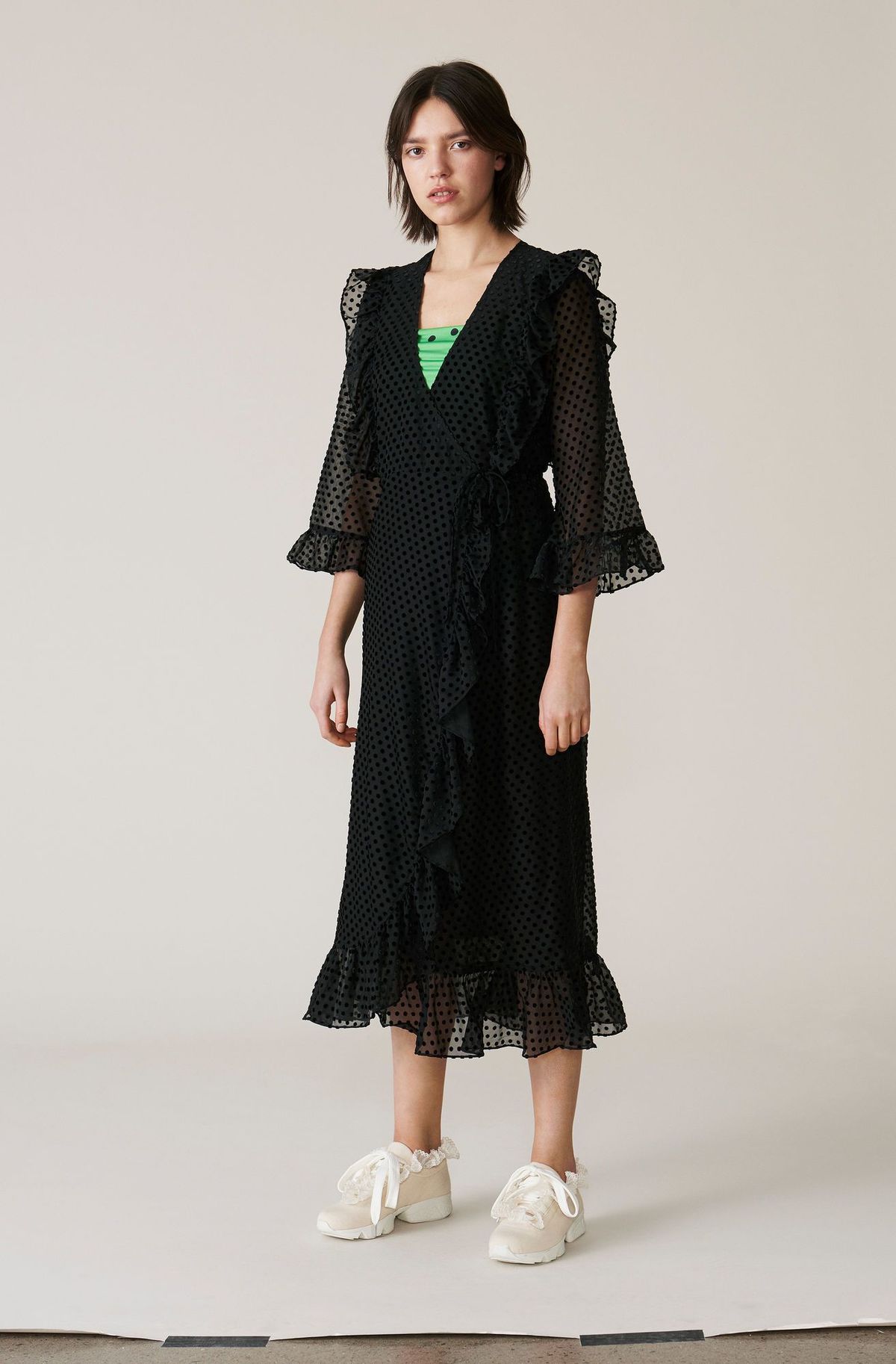 ganni jasmine wrap dress