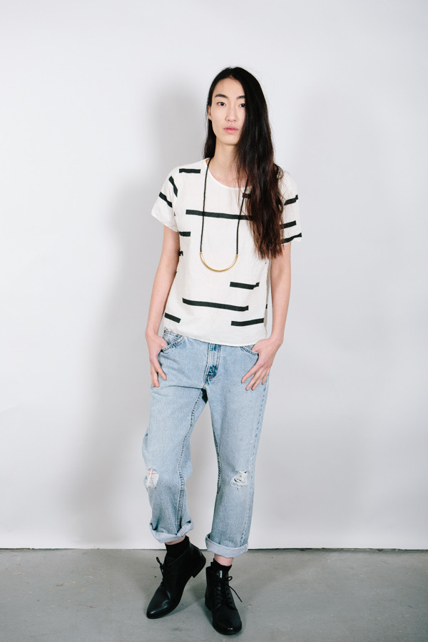 Uzi NYC Broken Stripe Tee Uzi NYC Broken Stripe Tee
