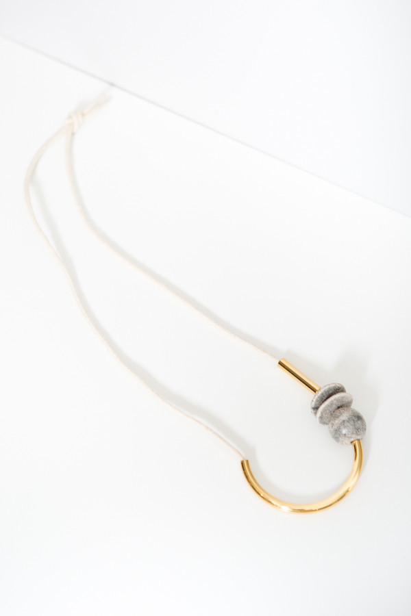 Maslo Jewelry Chock A Block Gold Off White Ceramic Necklace Maslo Jewelry Chock A Block Gold Off White Ceramic Necklace
