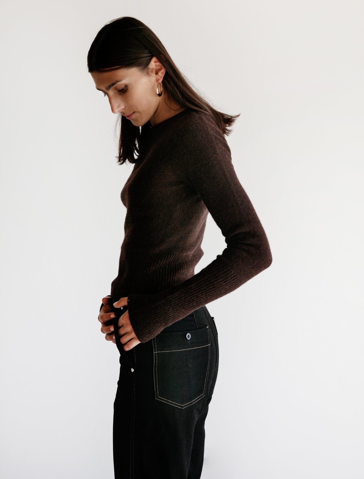Lemaire Fitted Sweater - Dark Brown 