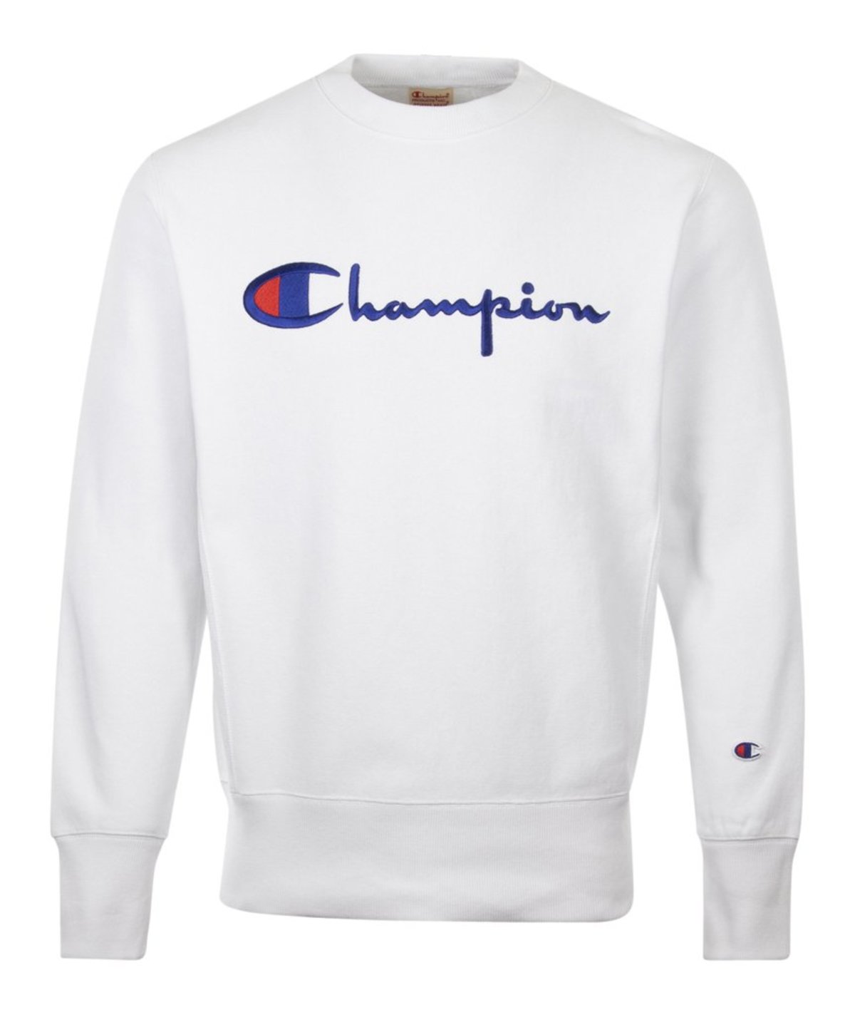 champion white crew neck sweatshirt