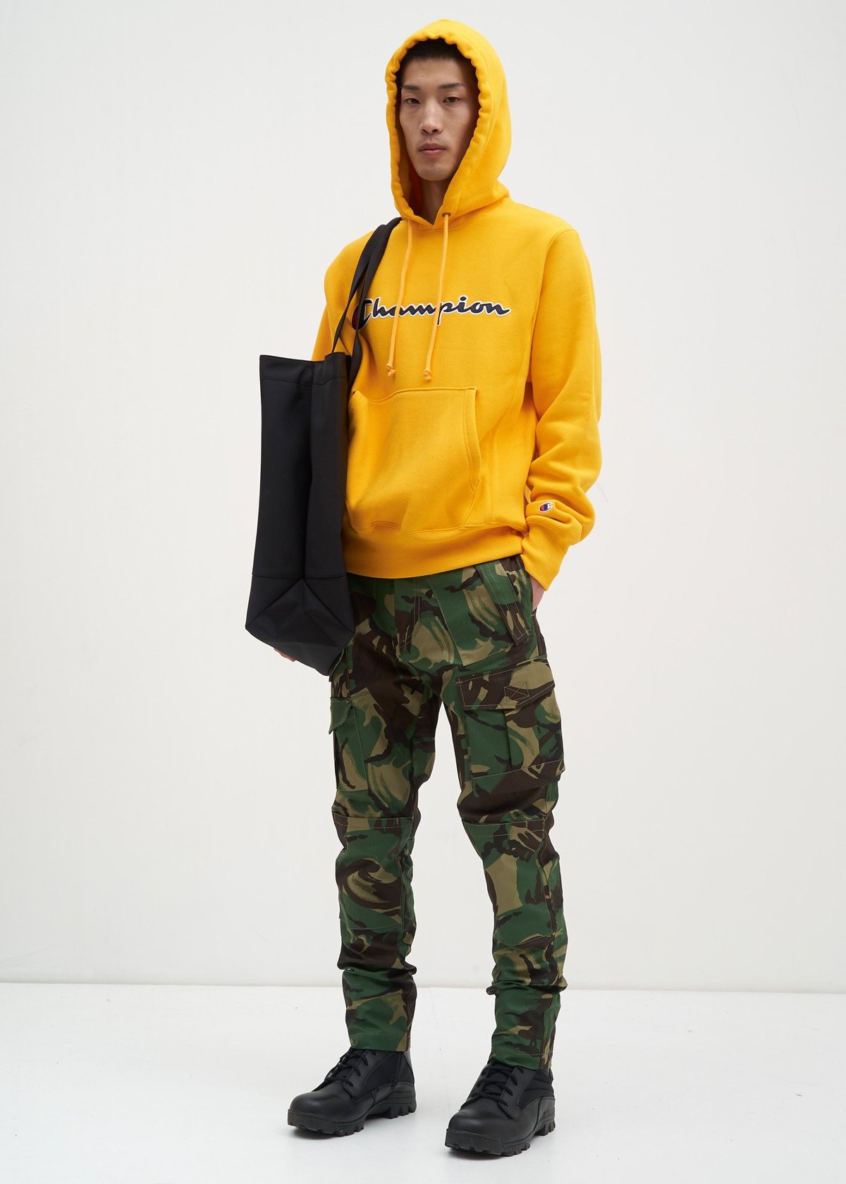 champion reverse weave gold chainstitch hoodie