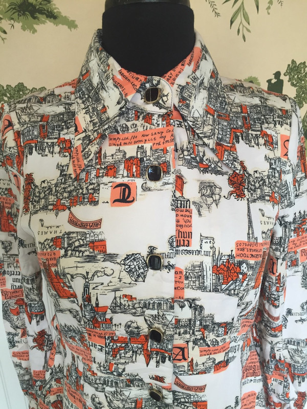 Japanese abstract print dress orange and black in size medium Japanese abstract print dress orange and black in size medium