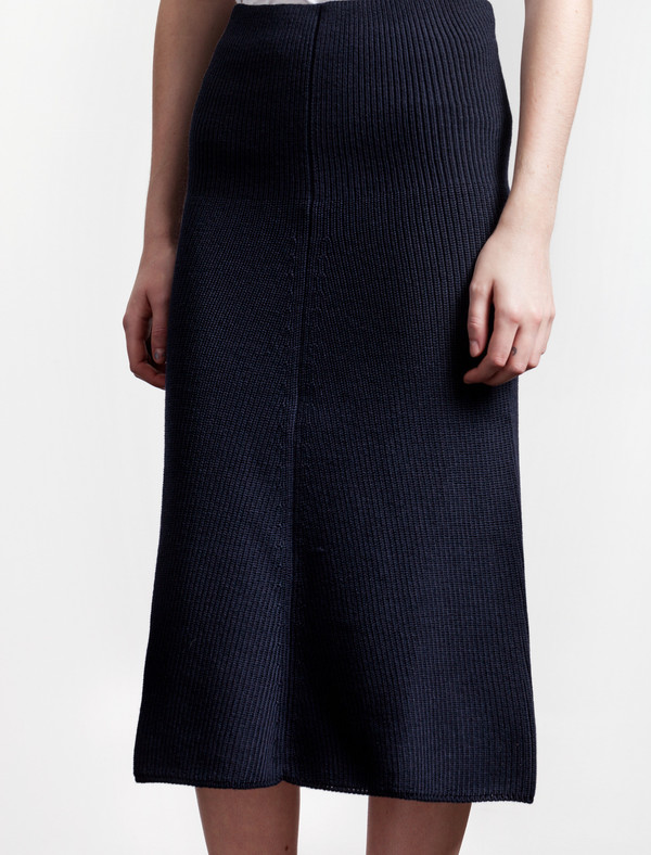 Lemaire Flared Rib Skirt Midnight Lemaire Flared Rib Skirt Midnight