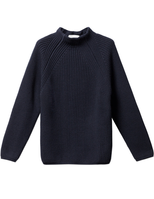 Lemaire High Neck Rib Sweater Midnight Lemaire High Neck Rib Sweater Midnight