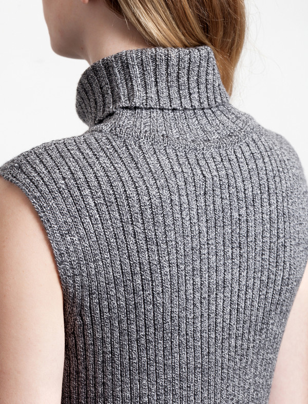 1205 Merchant Merino Rib Polo Dress Grey 1205 Merchant Merino Rib Polo Dress Grey