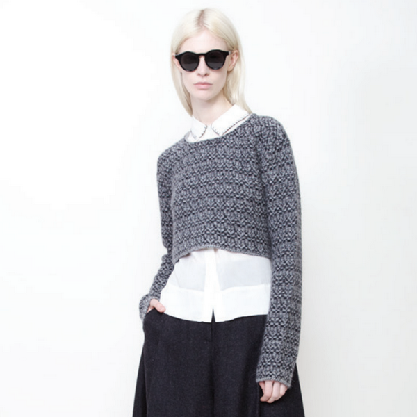 7115 by Szeki Textured Jacquard Cropped Sweater 7115 by Szeki Textured Jacquard Cropped Sweater