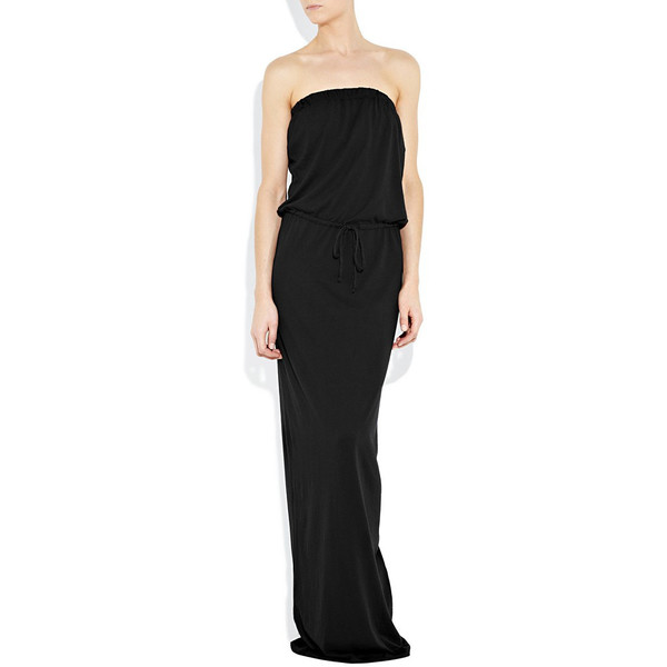 Black strapless jersey maxi dress Black strapless jersey maxi dress