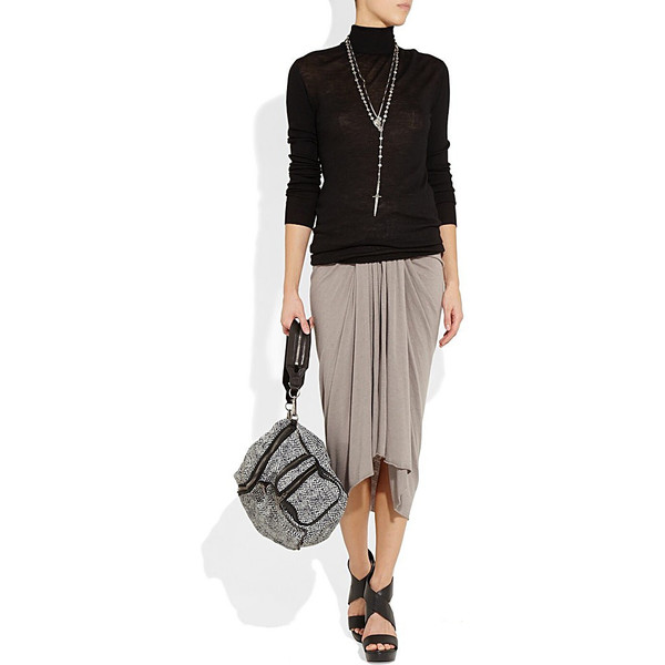 Taupe draped over the knee jersey skirt Taupe draped over the knee jersey skirt