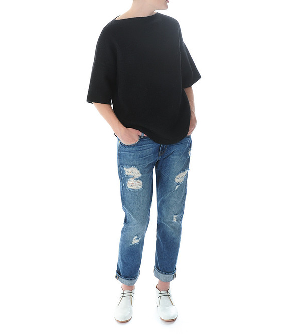 Lauren Manoogian Black Knit Dovetail Pullover Lauren Manoogian Black Knit Dovetail Pullover