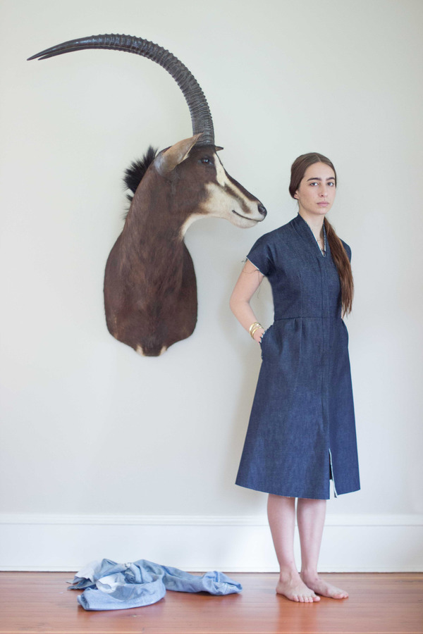 Alexa Stark Denim Shift Dress Alexa Stark Denim Shift Dress