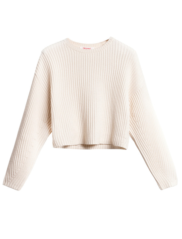 Organic by John Patrick Rib Crop Pullover New White Organic by John Patrick Rib Crop Pullover New White