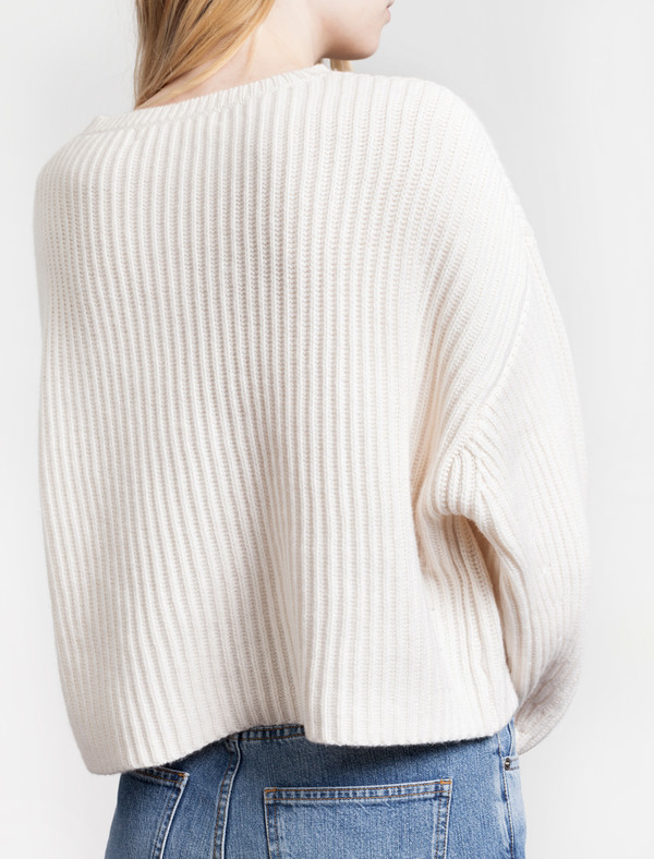 Organic by John Patrick Rib Crop Pullover New White Organic by John Patrick Rib Crop Pullover New White