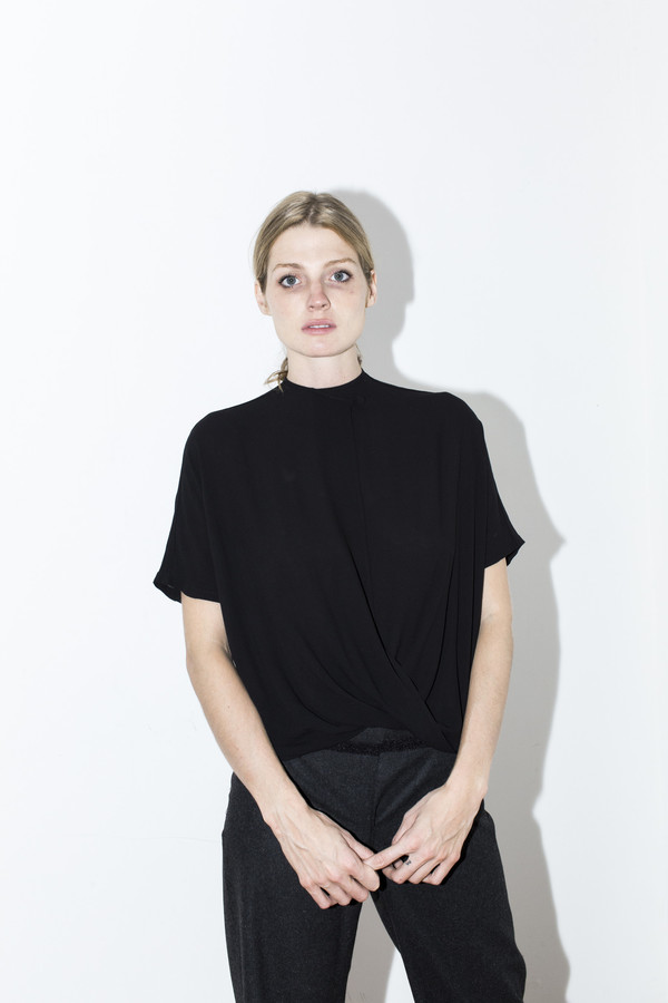 Assembly New York Black Rayon Twist Top Assembly New York Black Rayon Twist Top