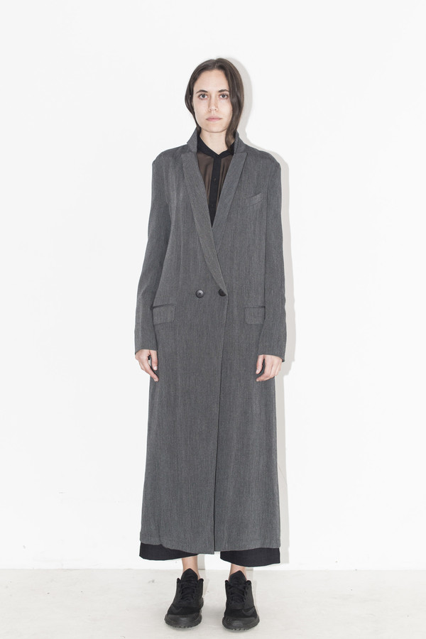 Assembly New York Grey Gauze Long Coat Assembly New York Grey Gauze Long Coat