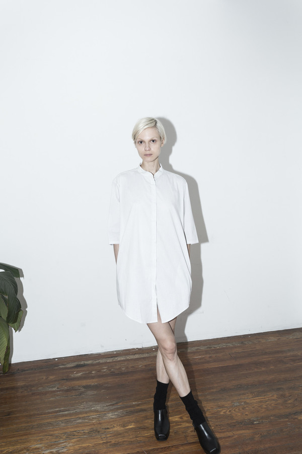 Assembly New York Pinstripe No Collar Dress Assembly New York Pinstripe No Collar Dress