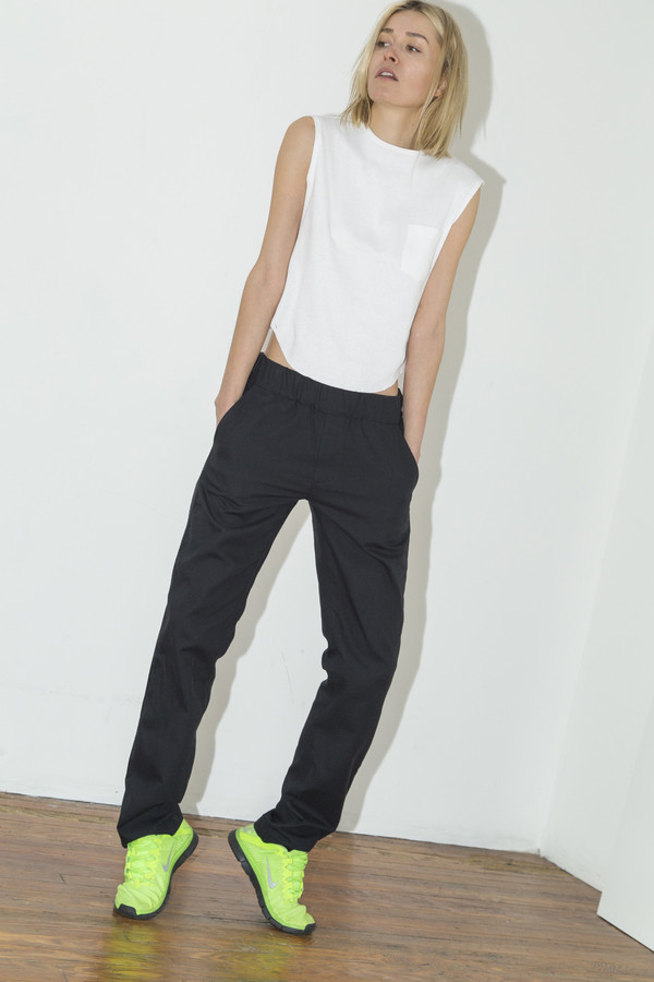 Black Cotton Gather Pant Black Cotton Gather Pant