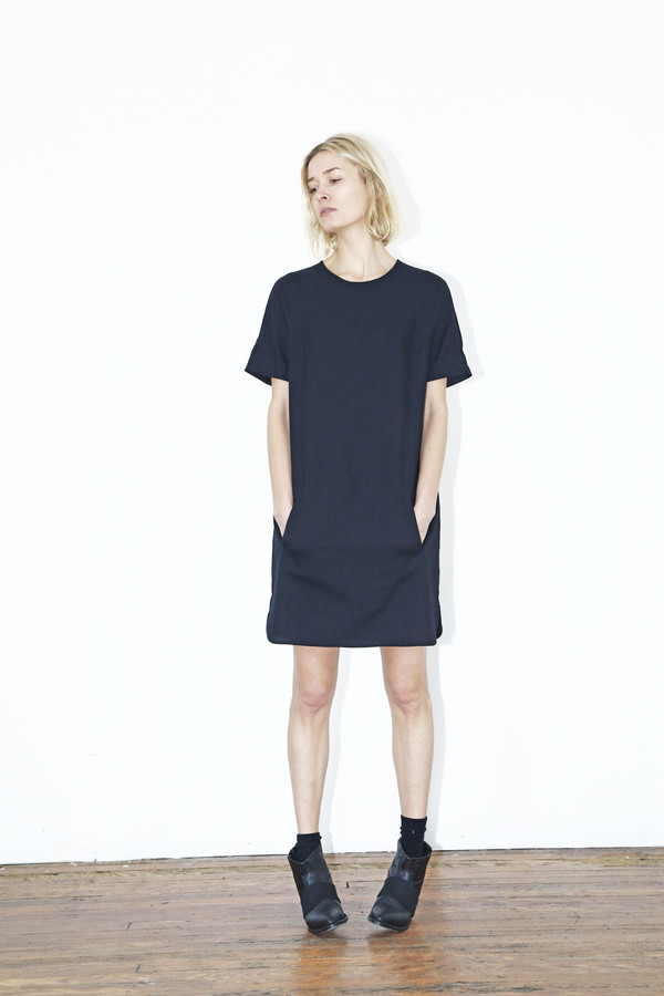 Black Cotton Raglan Dress Black Cotton Raglan Dress