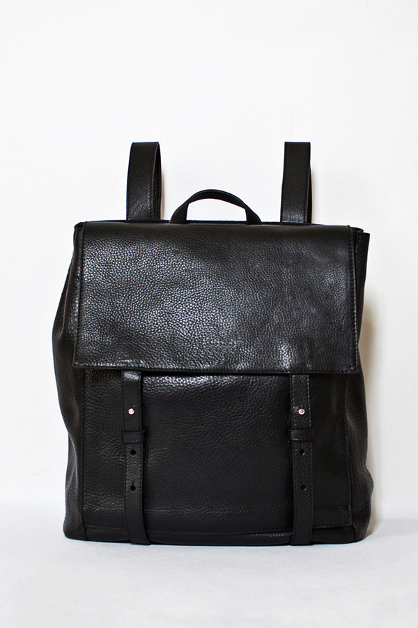 Unisex Le Bas Black Leather Harness Backpack Unisex Le Bas Black Leather Harness Backpack