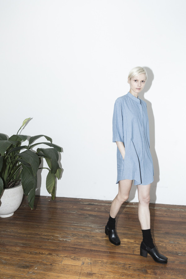 Assembly New York Chambray No Collar Dress Assembly New York Chambray No Collar Dress