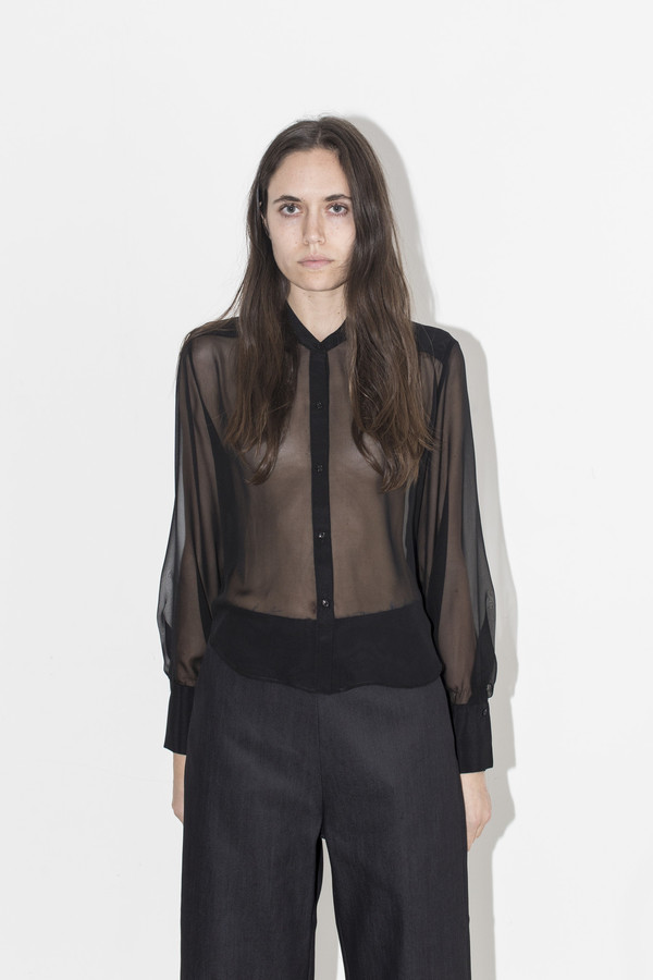 David Michael Black Sheer Kind Blouse David Michael Black Sheer Kind Blouse