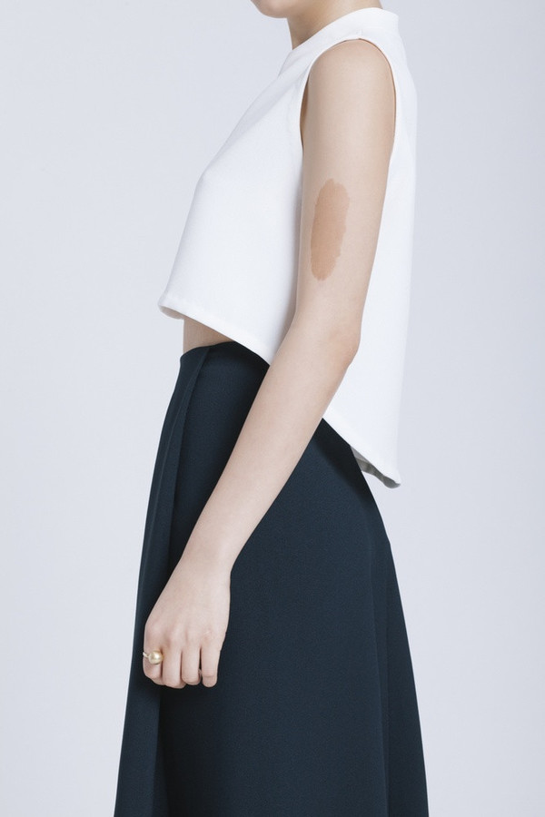 Kaarem White Chime Collar Top Kaarem White Chime Collar Top