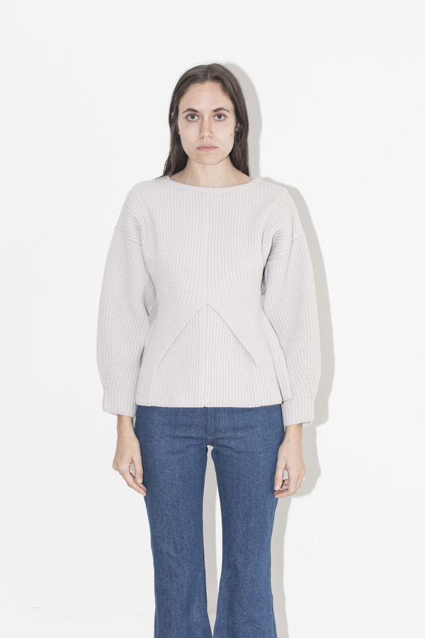 Sayaka Davis Ivory Peplum Sweater Sayaka Davis Ivory Peplum Sweater
