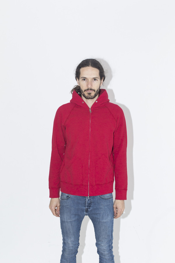 Men's Velva Sheen Red Zip Sweatshirt Men's Velva Sheen Red Zip Sweatshirt