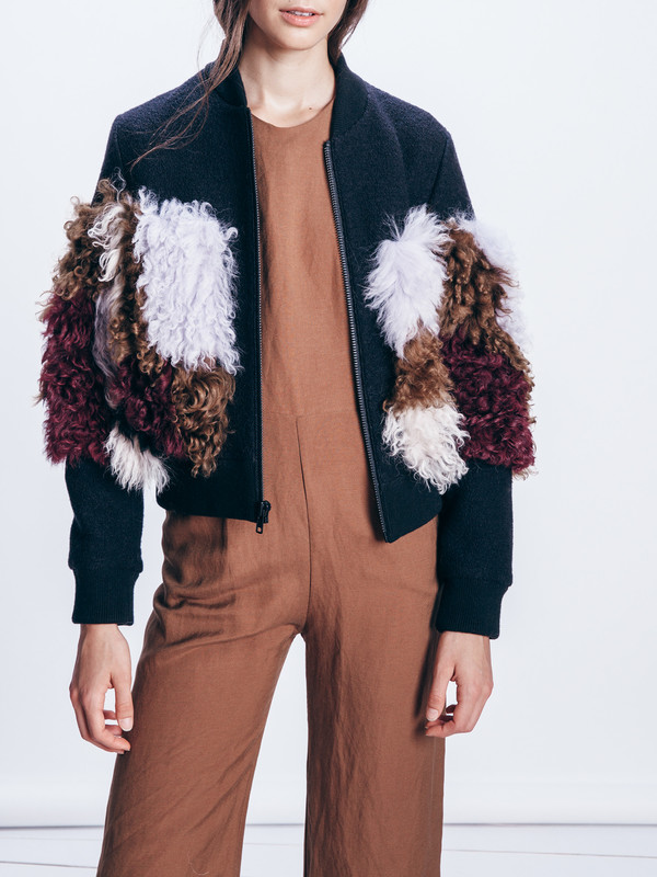 Loeffler Randall SHEARLING WOOL BOMBER Loeffler Randall SHEARLING WOOL BOMBER