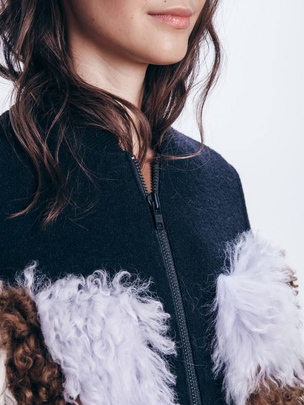 Loeffler Randall SHEARLING WOOL BOMBER Loeffler Randall SHEARLING WOOL BOMBER