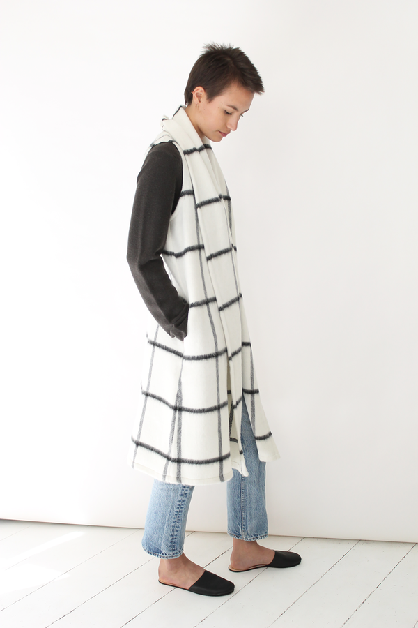 Atelier Delphine long vest coat | grid Atelier Delphine long vest coat | grid