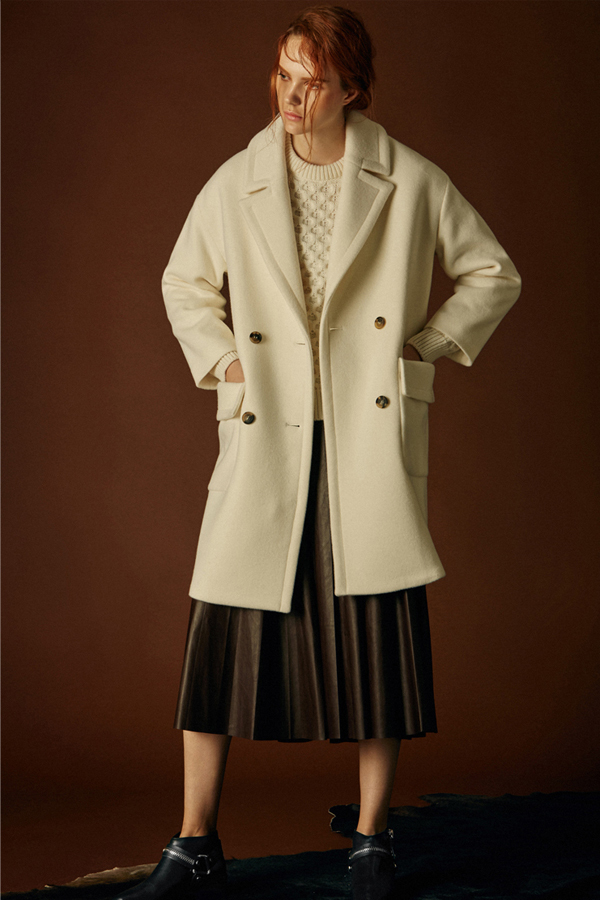 ANDERSSON BELL Alice Oversized Double Breasted Coat- White ANDERSSON BELL Alice Oversized Double Breasted Coat- White