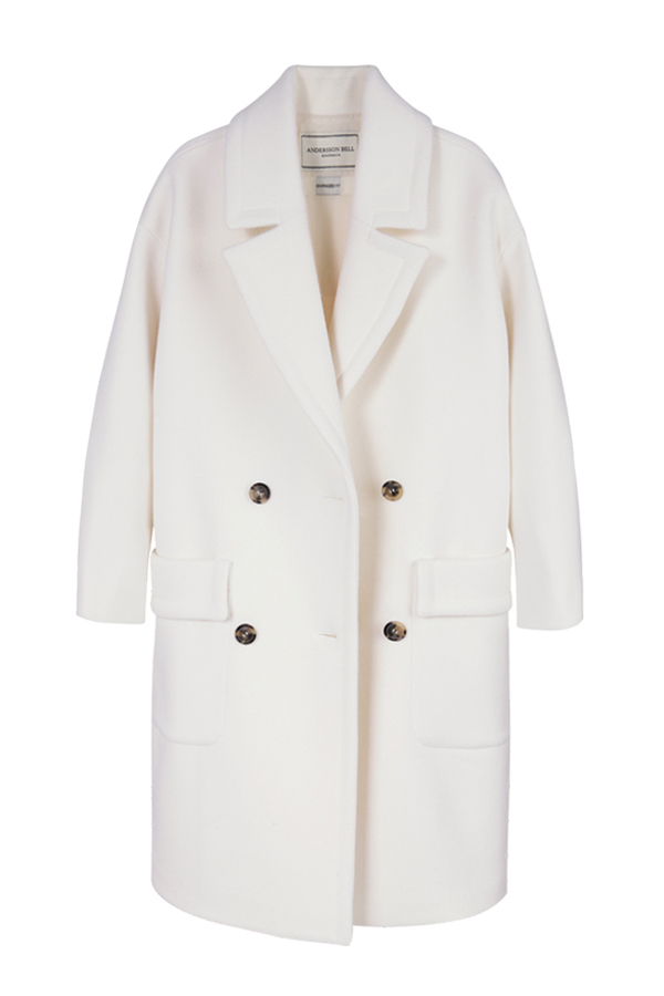 ANDERSSON BELL Alice Oversized Double Breasted Coat- White ANDERSSON BELL Alice Oversized Double Breasted Coat- White