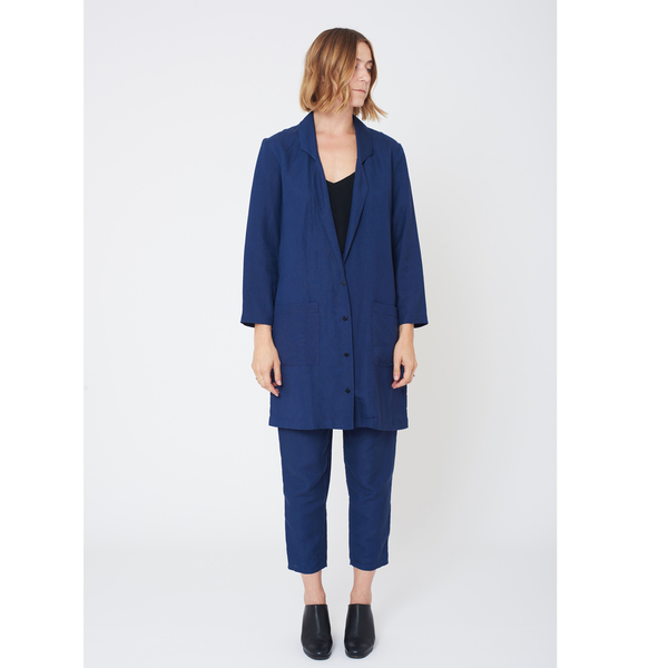 First Rite Mid Length Overcoat Lapis First Rite Mid Length Overcoat Lapis