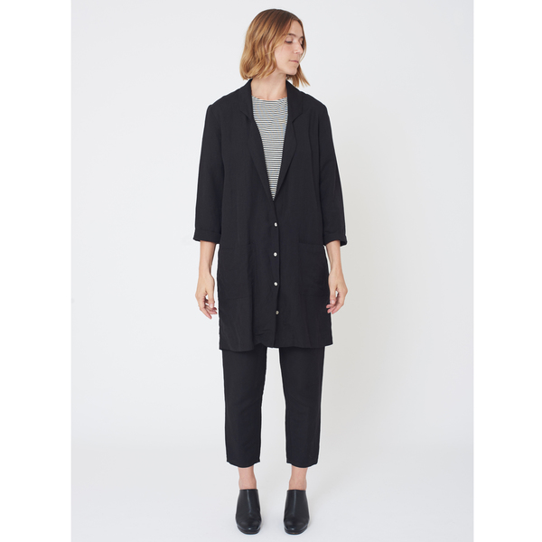First Rite Mid Length Overcoat Black First Rite Mid Length Overcoat Black