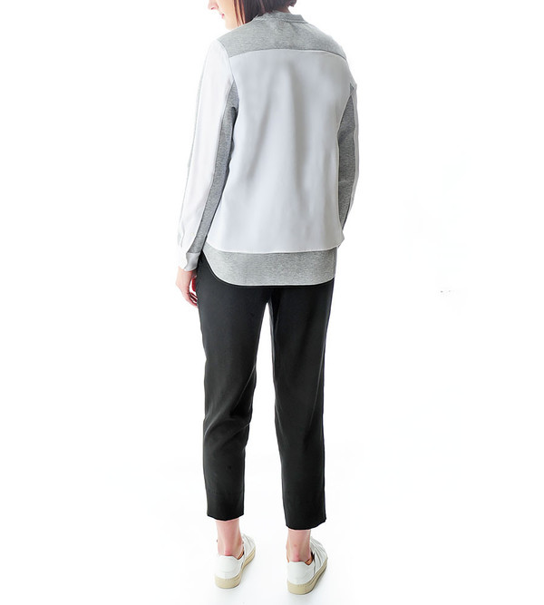 Tim Coppens Silk Overlay Crew Neck Top Tim Coppens Silk Overlay Crew Neck Top