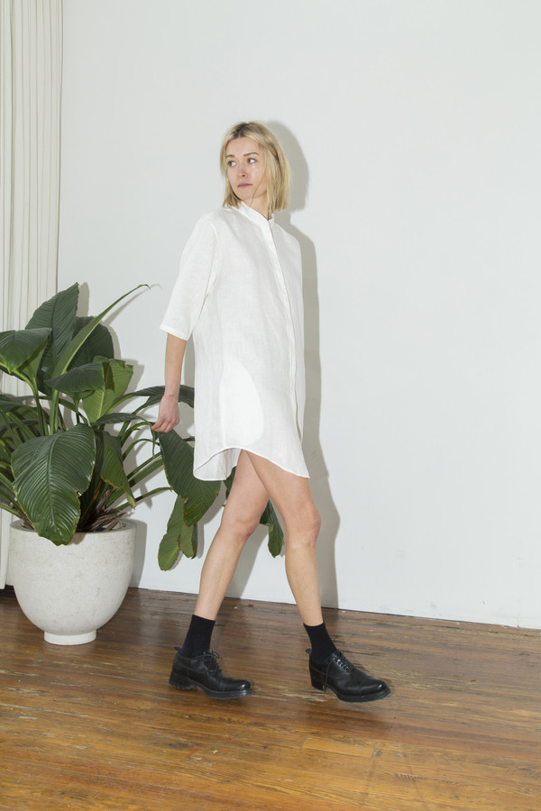 Assembly White No Collar Dress Assembly White No Collar Dress