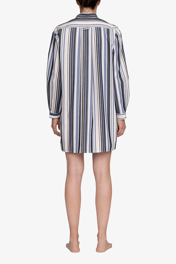 The Sleep Shirt Short Sleep Shirt Blue and Pink Stripe The Sleep Shirt Short Sleep Shirt Blue and Pink Stripe