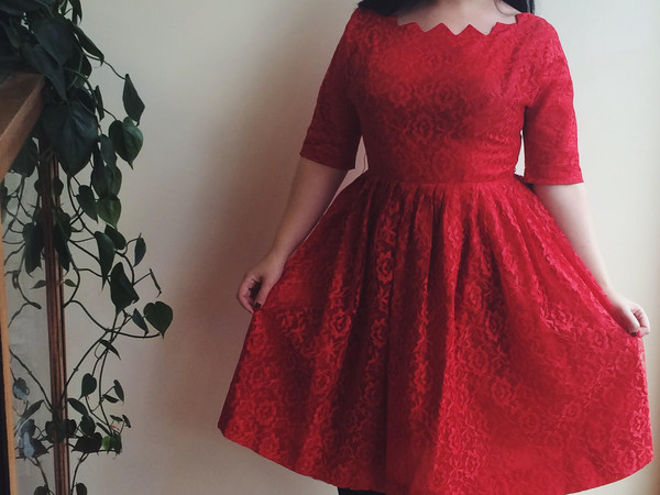 Steel Magnolias Vintage Red Lace Dress Steel Magnolias Vintage Red Lace Dress