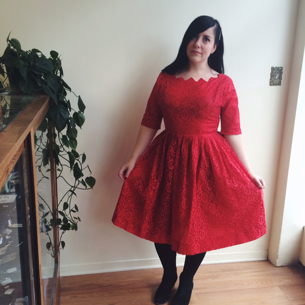 Steel Magnolias Vintage Red Lace Dress Steel Magnolias Vintage Red Lace Dress