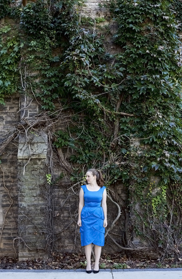 White Elephant Vintage Bright Blue Scalloped Dress White Elephant Vintage Bright Blue Scalloped Dress