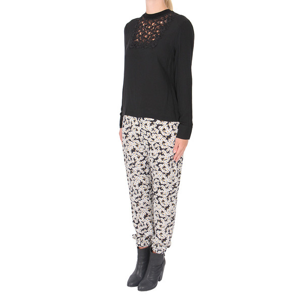 Sea Daisy Print Silk Track Pants Sea Daisy Print Silk Track Pants