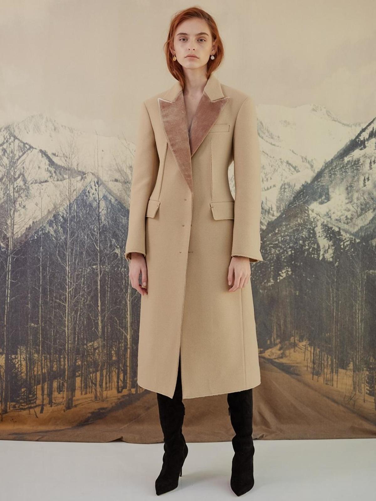 beige tailored coat