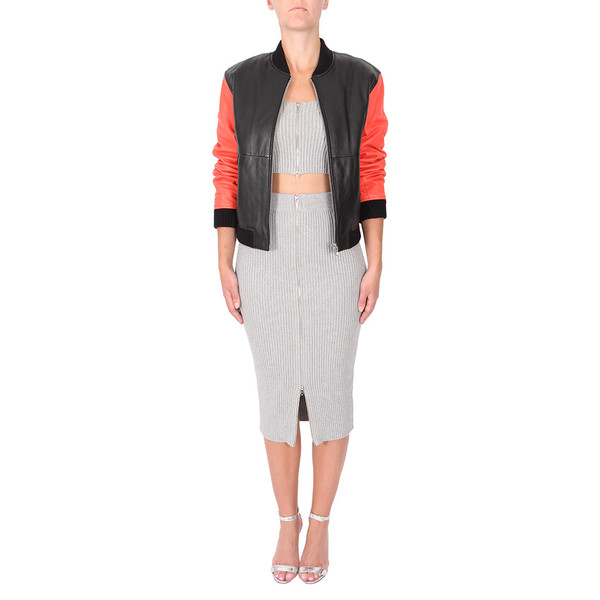 T By Alexander Wang Leather Bomber Jacket T By Alexander Wang Leather Bomber Jacket