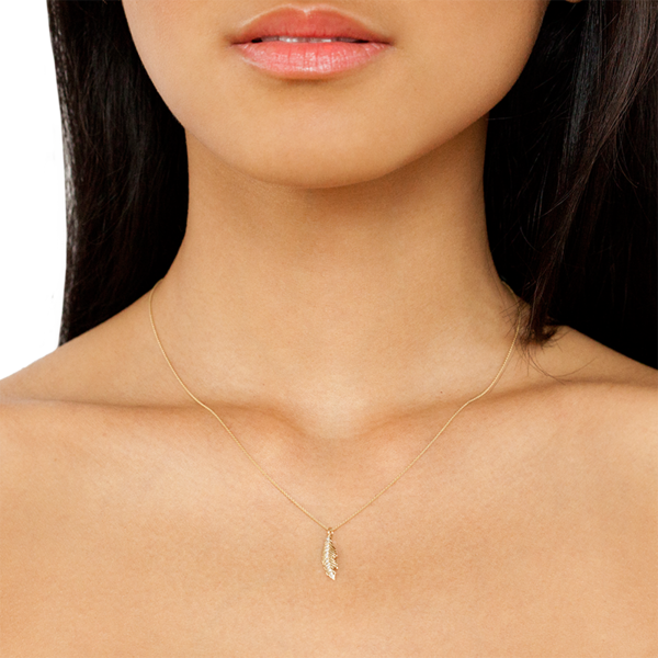Manon Mini Pave Feather Pendant Manon Mini Pave Feather Pendant